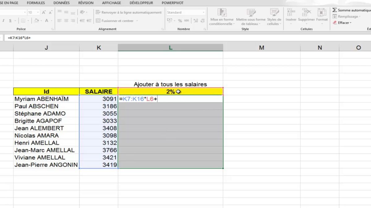 comment multiplier tout un tableau excel